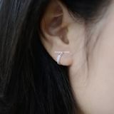  Hoa tai Bạc S925 Khoen đá min 