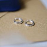  Hoa tai Bạc S925 Khoen đá min 