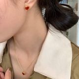  Hoa tai titan Nacre red heart 