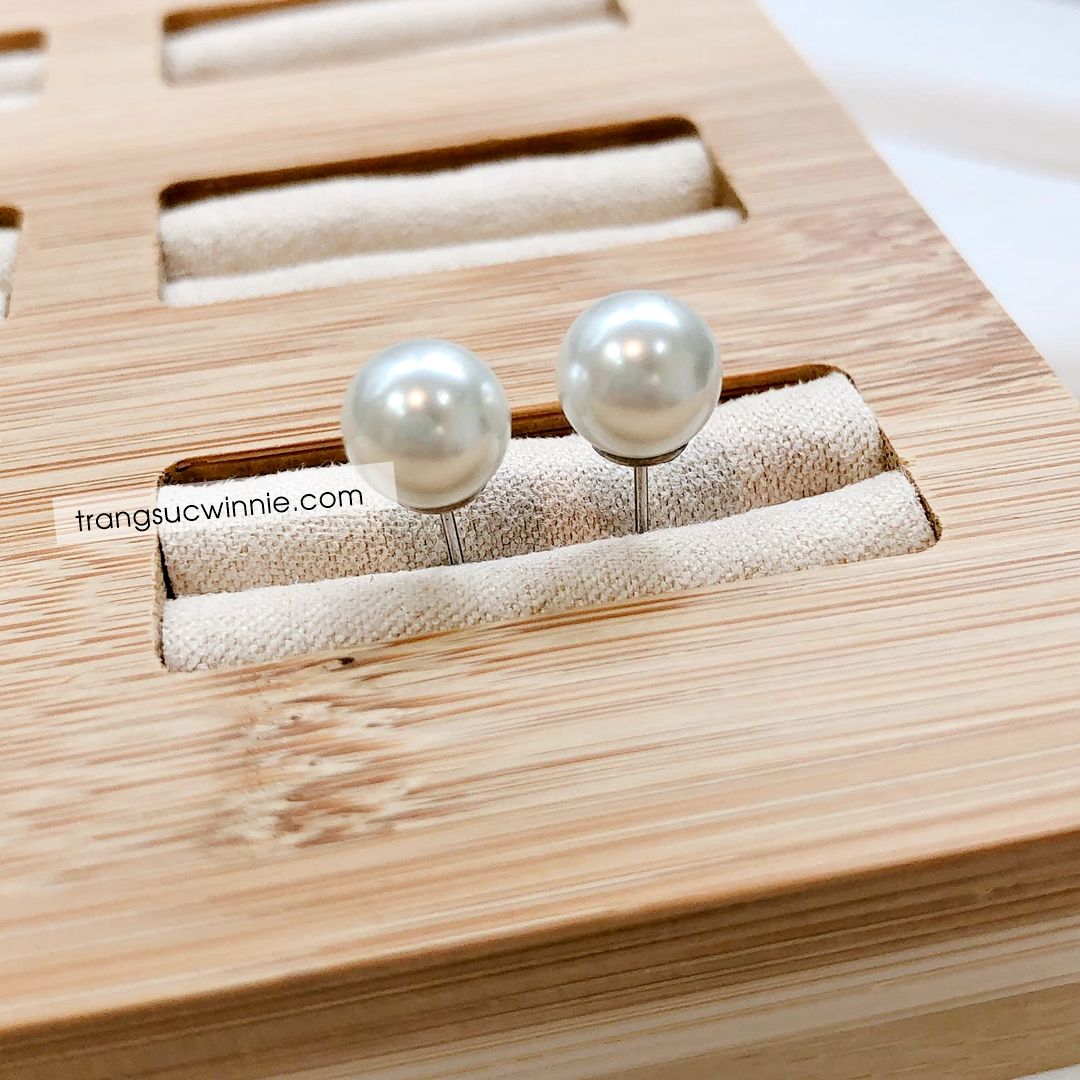  Hoa tai Ngọc trai 8mm B 