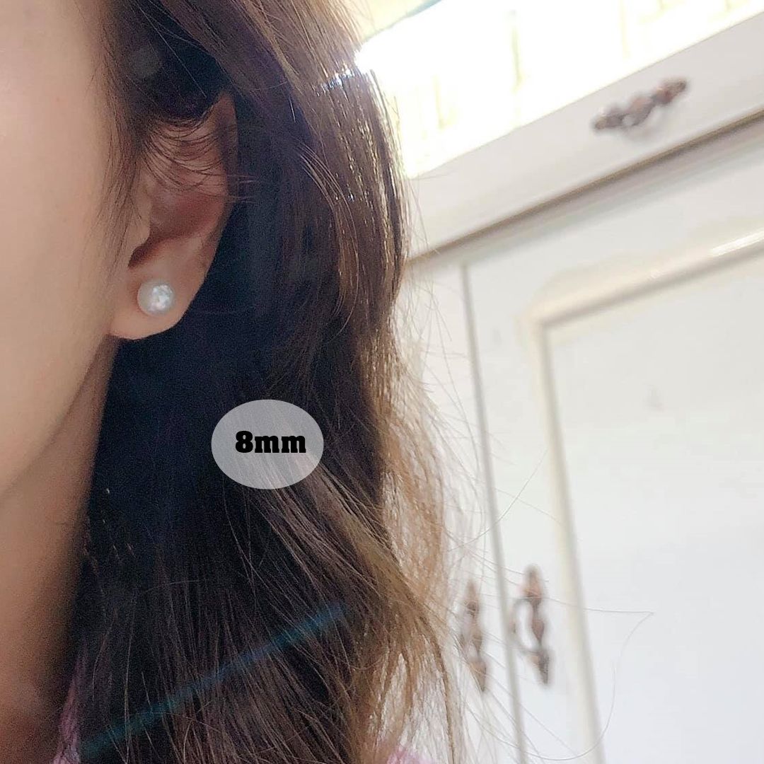  Hoa tai Ngọc trai 8mm B 