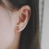  Hoa tai Bạc S925 Parisian Ruby 