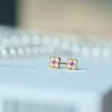  Hoa tai Bạc S925 Pink Bloom 