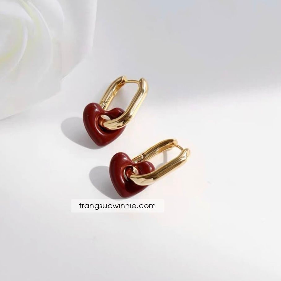  Hoa tai titan Red heart 