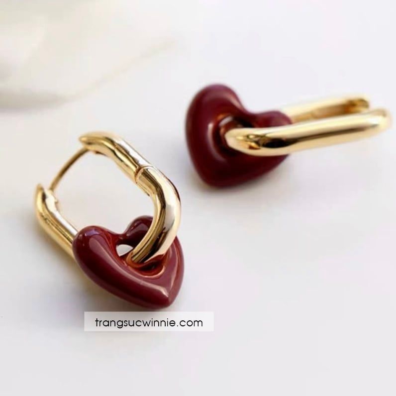  Hoa tai titan Red heart 