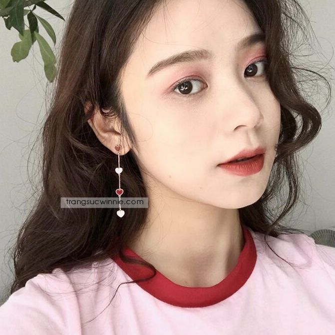  Hoa tai titan Red Heart dây 