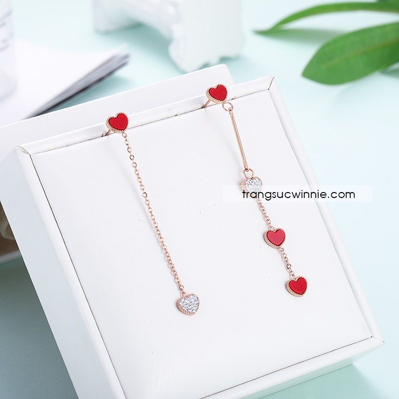  Hoa tai titan Red Heart dây 