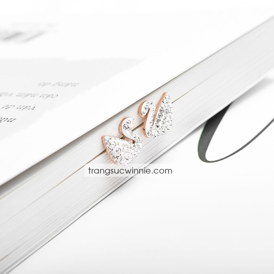  Hoa tai swan trắng 