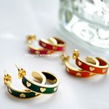  Hoa tai titan Khoen tim đỏ 