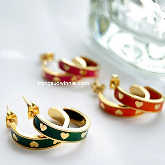  Hoa tai titan Khoen tim đỏ 