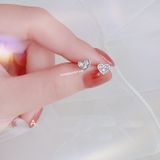  Hoa tai Bạc S925 Tim nhí 