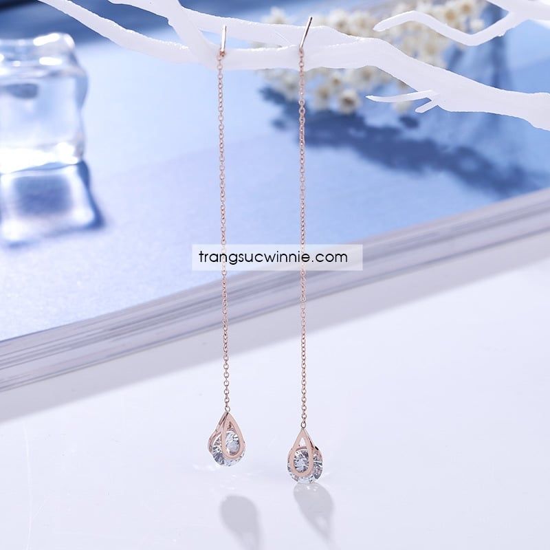  Hoa tai titan Waterdrop dây 