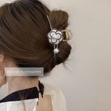  Kẹp tóc hoa trà trắng 