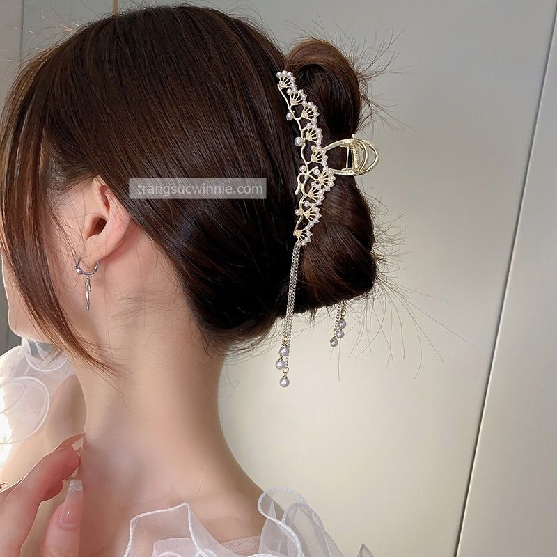  Kẹp tóc ngọc trai rẻ quạt 