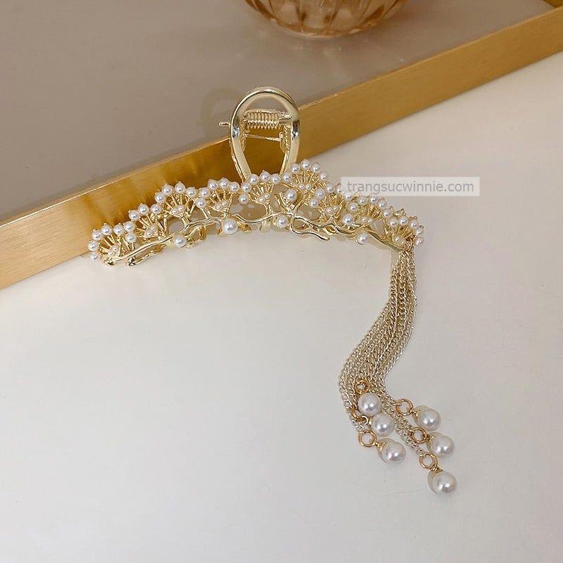  Kẹp tóc ngọc trai rẻ quạt 