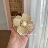  Kẹp nửa Hoa 4 cánh be 