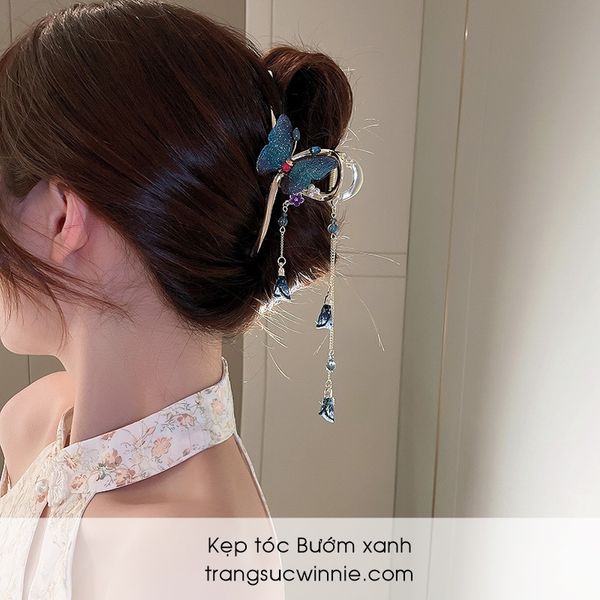  Kẹp tóc Bướm xanh 