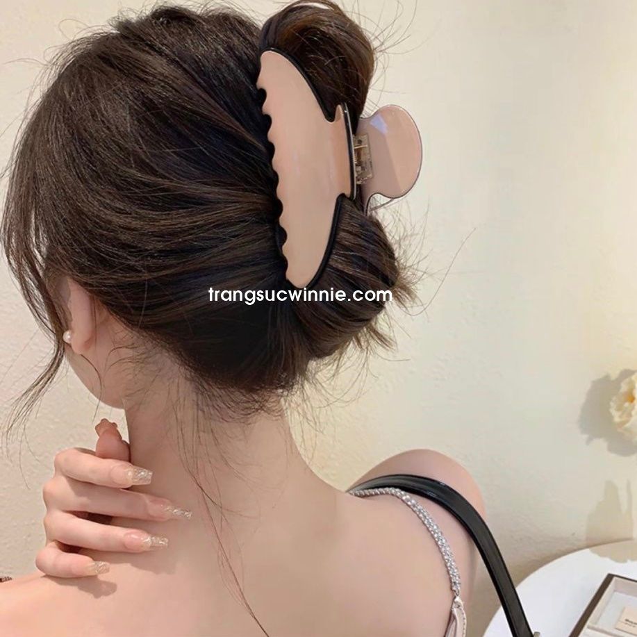  Kẹp tóc France viền - hồng 