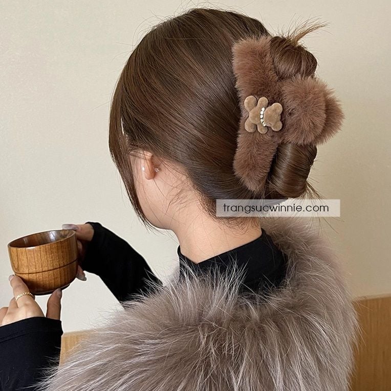  Kẹp tóc Gấu bông nâu 