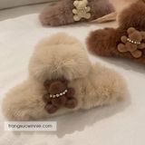  Kẹp tóc Gấu bông trắng 