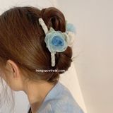  Kẹp tóc Hoa hồng xanh 