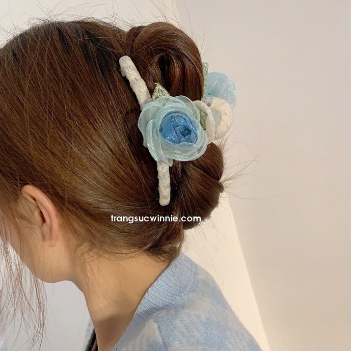  Kẹp tóc Hoa hồng xanh 