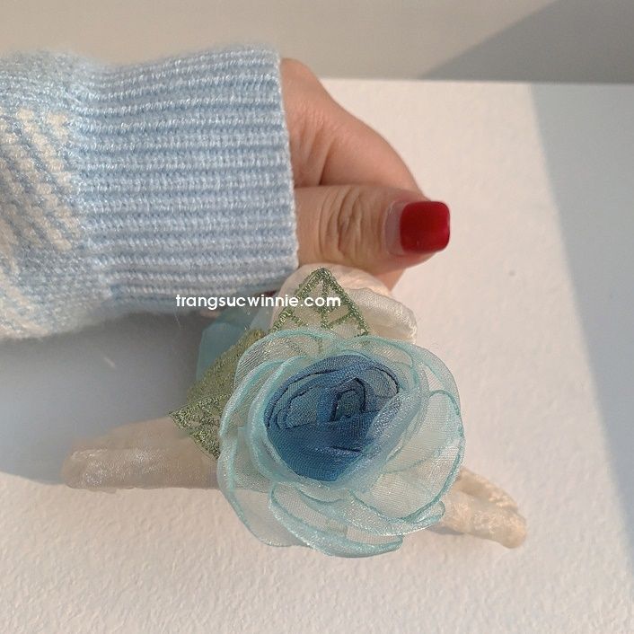  Kẹp tóc Hoa hồng xanh 