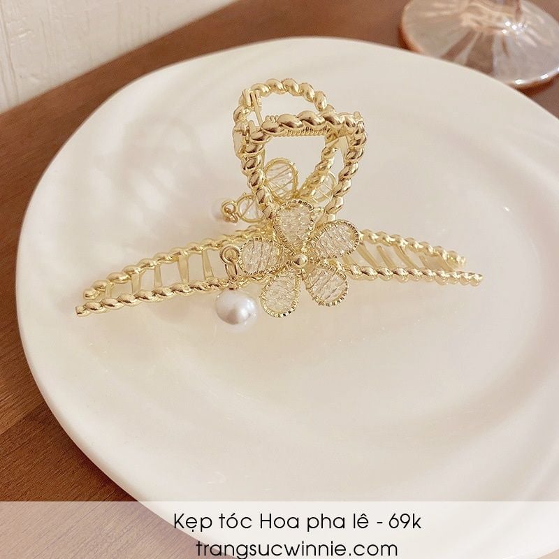  Kẹp tóc Hoa pha lê 