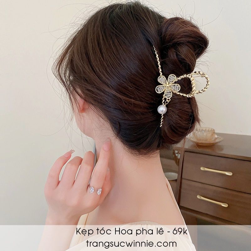  Kẹp tóc Hoa pha lê 