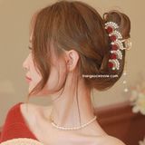  Kẹp tóc Hồng nhung rẻ quạt 
