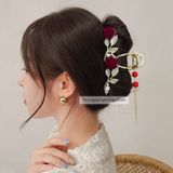  Kẹp hồng nhung tua rua 2 hoa 