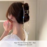  Kẹp tóc Kim cương dây Bạc 