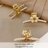  Kẹp tóc Nâu - 2 hoa 