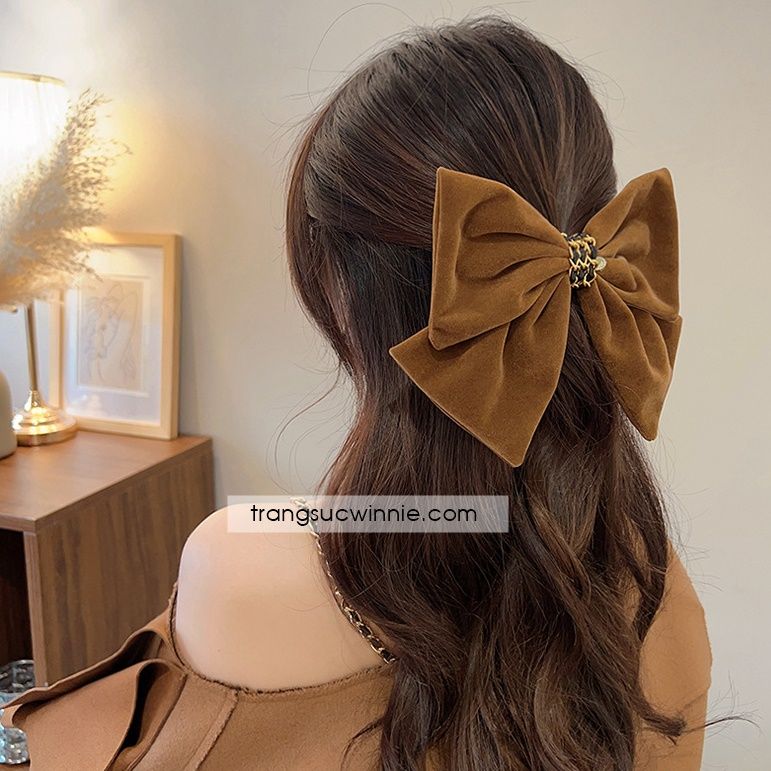  Kẹp nơ cocochain nâu 