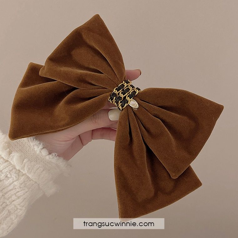  Kẹp nơ cocochain nâu 