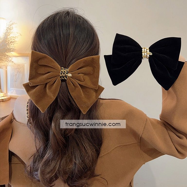  Kẹp nơ cocochain nâu 