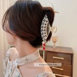  Kẹp tóc Quạt xanh 