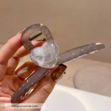  Kẹp tóc tim marble xám 
