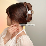  Kẹp tóc tim marble xám 