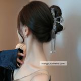  Kẹp tóc tua rua đen 