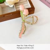  Kẹp tóc Tulip hồng 2 