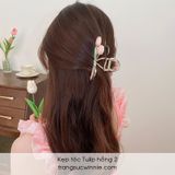  Kẹp tóc Tulip hồng 2 