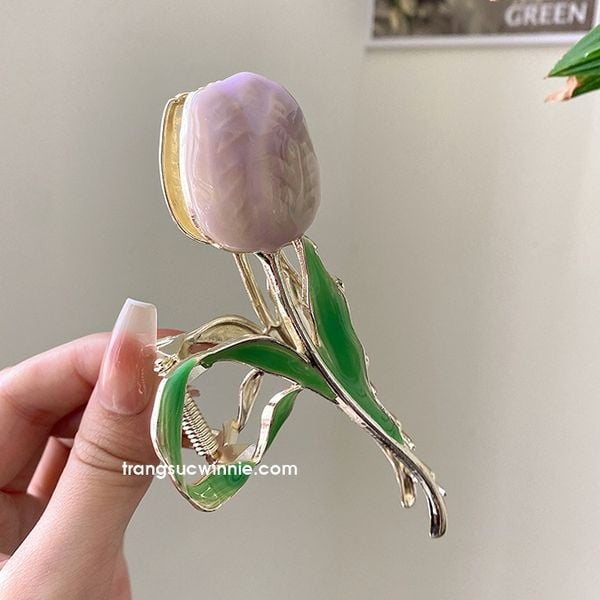  Kẹp tóc Tulip tím 