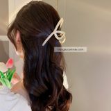  Kẹp tóc Xà cừ chéo - Kem 