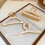  Kẹp tóc Xà cừ chéo - Kem 
