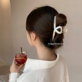  Kẹp tóc xà cừ chéo - Trắng 