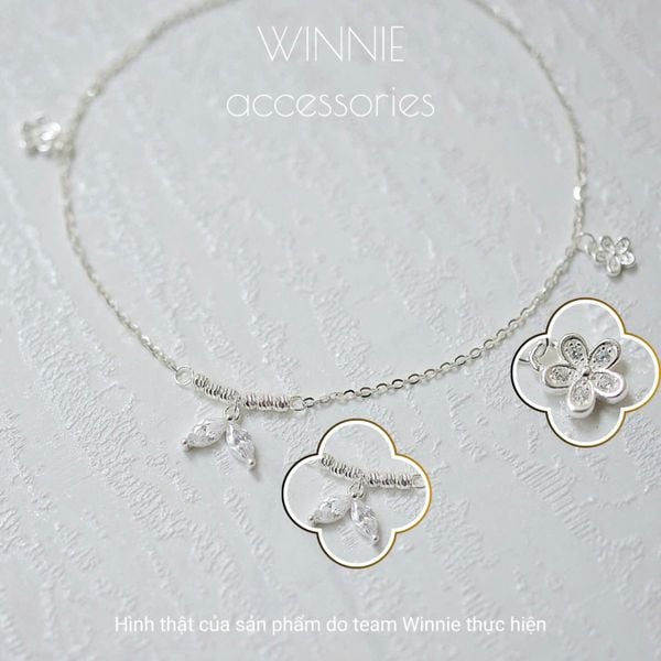  Lắc chân Bạc S925 Leaf Floral 