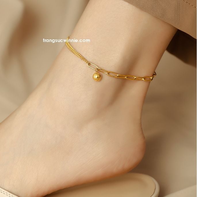  Lắc chân titan Chain bi 