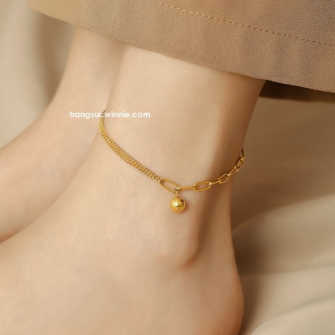  Lắc chân titan Chain bi 