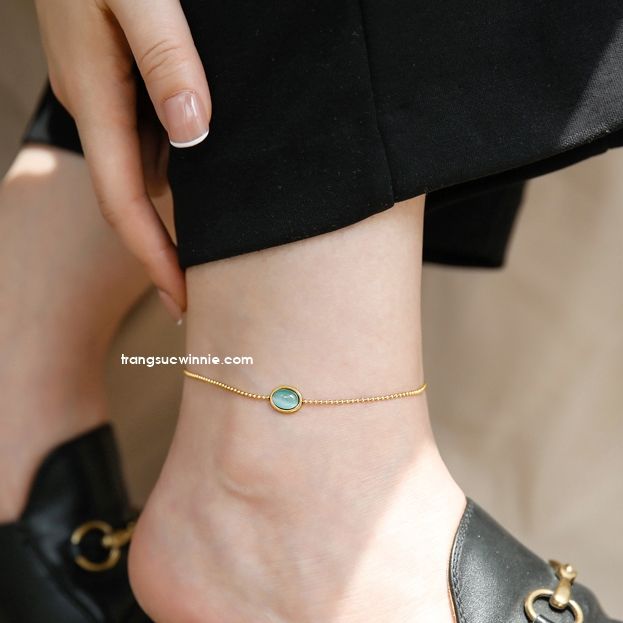  Lắc chân titan Green Opal 